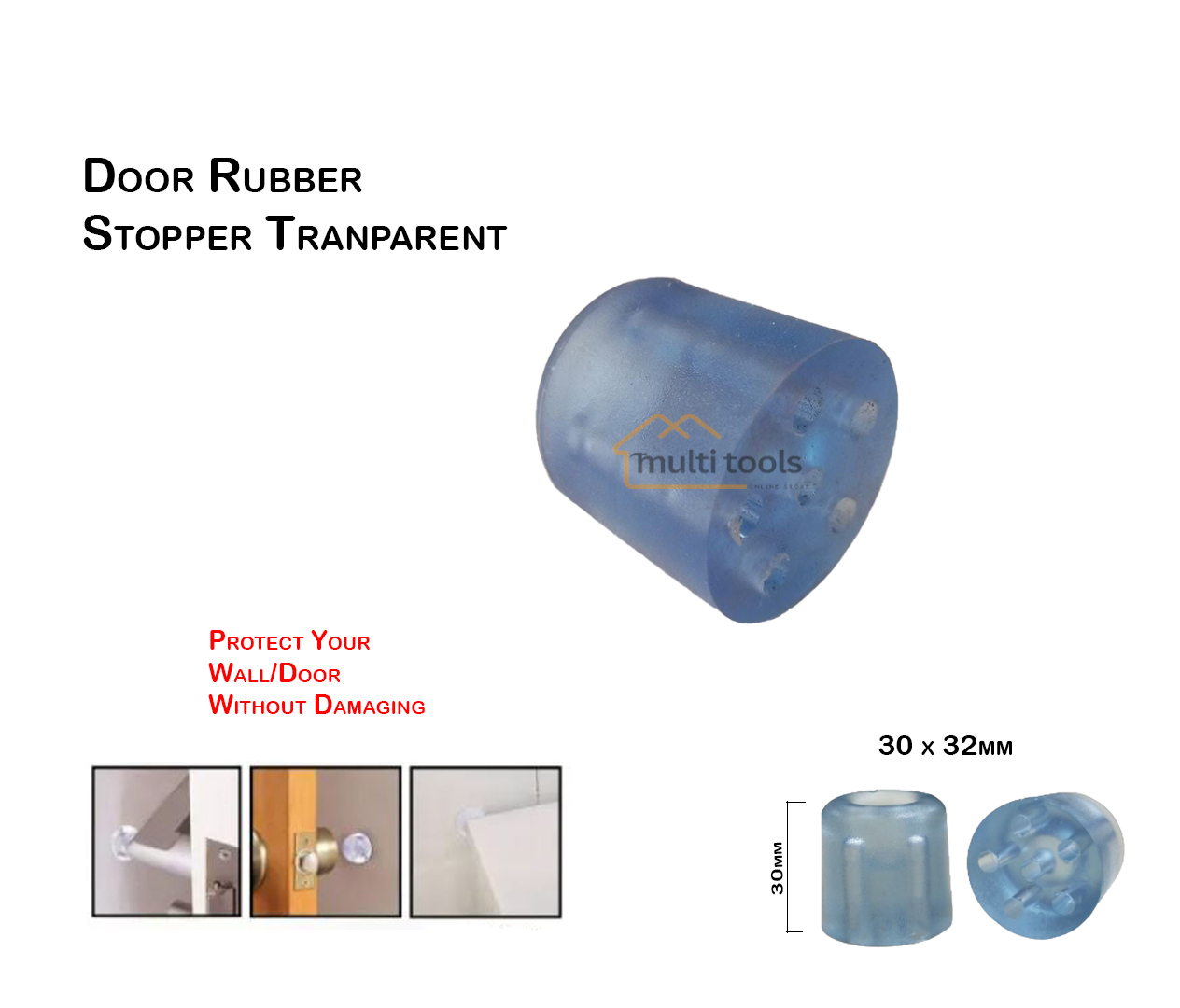 Door Rubber Stopper Tranparent